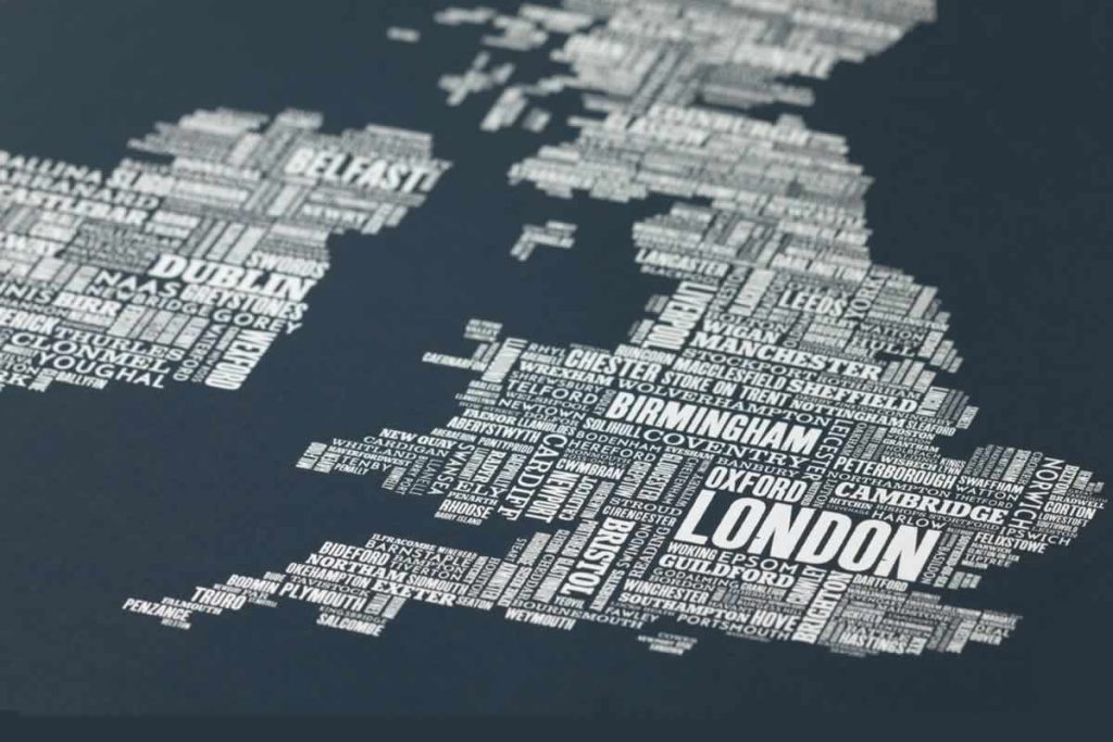 uk cities map