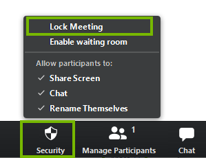 Locking a meeting