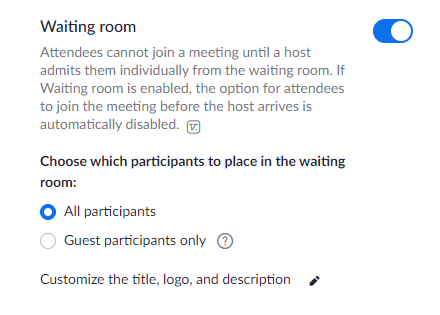 Waiting room selection